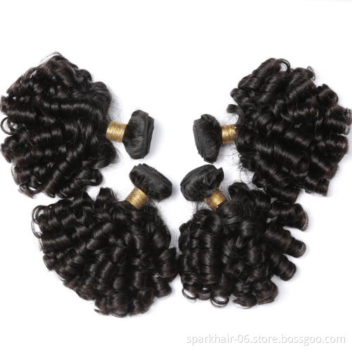SPARK Brazilian Bouncy Curly Human Hair Bundles 1B/4/30 Ombre Medium Ratio Remy Human Hair Extensions Curly Hair Weave Bundles